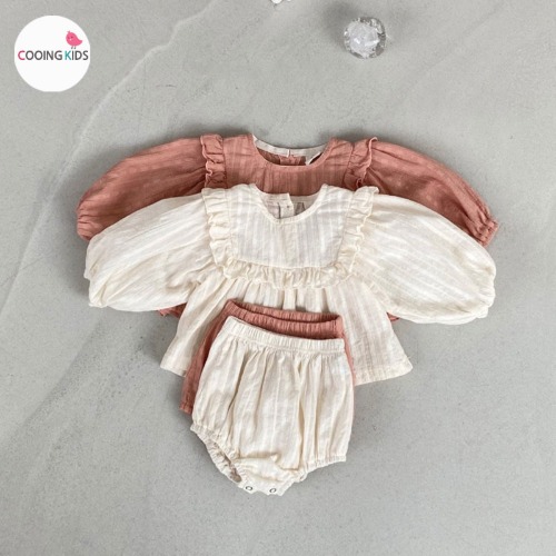 쿠잉키즈-BABY - H프릴블루머set 아기봄옷 여자아기옷 6개월아기옷