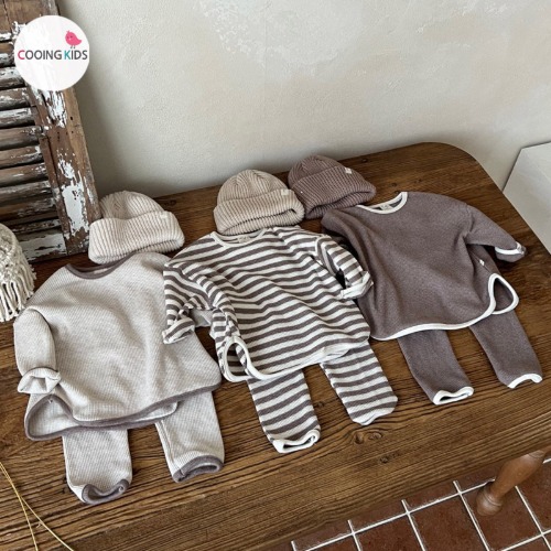 쿠잉키즈-BABY&amp;KIDS - L와플상하복set 북유럽스타일 예쁜아기옷 외출복 선물 아기상하복
