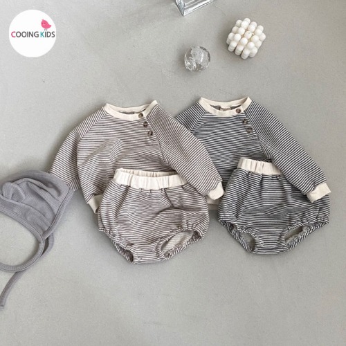 쿠잉키즈-BABY - H단가라블루머set 아기봄옷 신생아외출복 문센룩추천